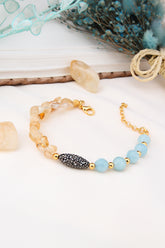 Bracciale con citrino e acquamarina